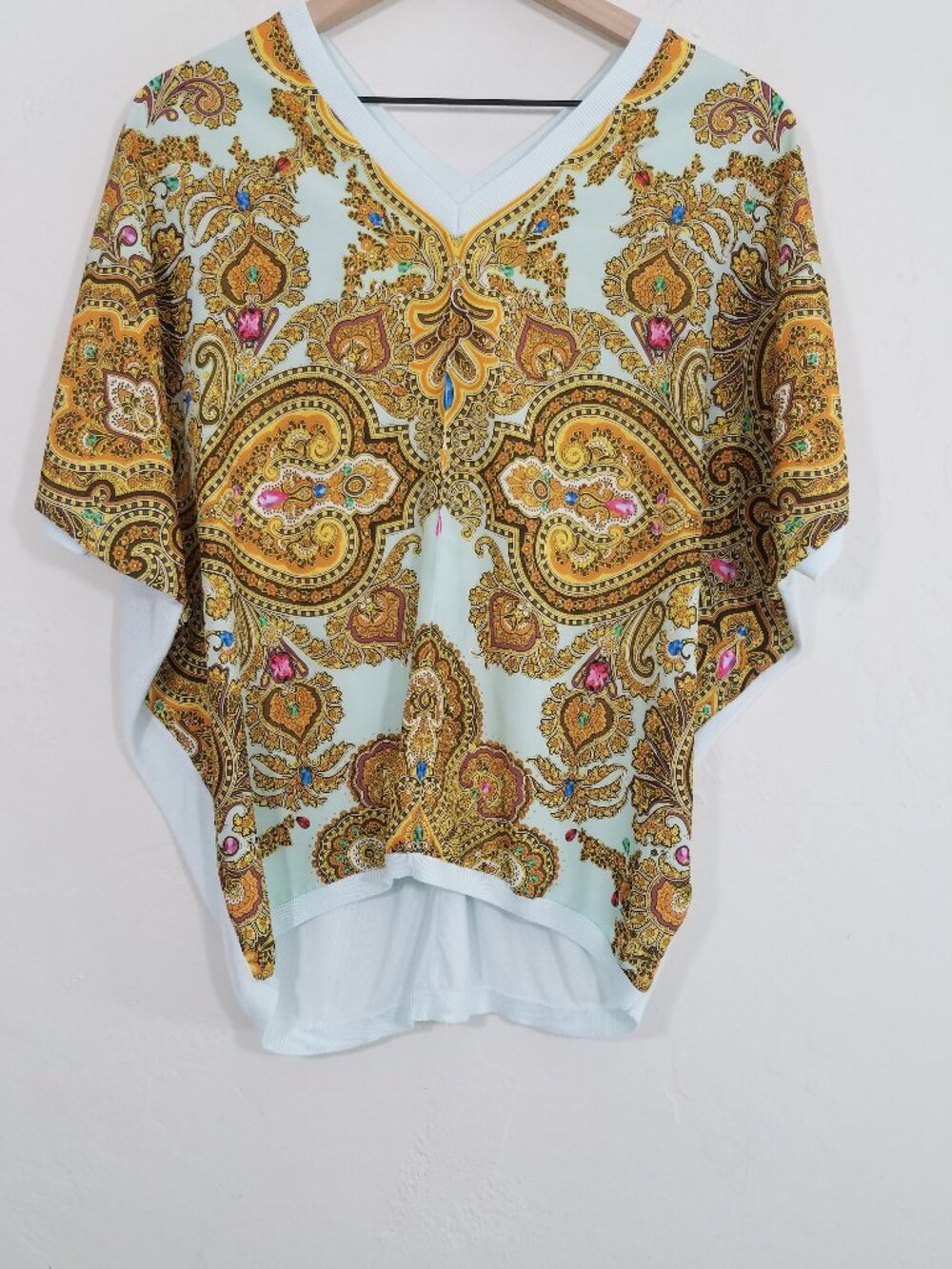 Ted Baker London Paisley Dolman V-Neck Top Blouse Size 0